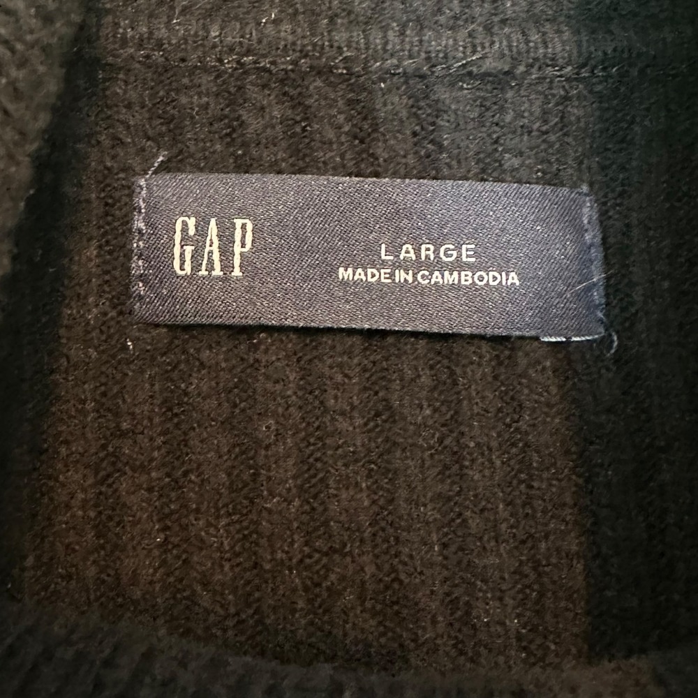GAP Cash Soft Ribbed Turtleneck Midi Sweater Dress Black Large Long Sleeve Knit - Picture 8 of 14